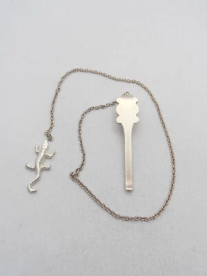 Lucertola : Segnalibro in Argento 925 - Segnapagina Libro Iguana - Ramarro Geco - Immagine 1 di 4