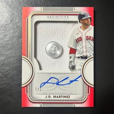 2022 Topps Definitive Autograph Relics Red Jersey Button J.D Martinez 1/1 SICK