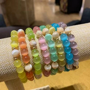 Bracelet Mexican opal bracelet with gold pieces NEW - Picture 1 of 4