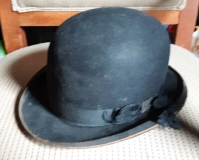 VIintage Lydbank Black Bowler Derby Hat Antique  - Image 1 of 4