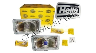 UNIVERSAL PAIR HELLA COMET 450 YELLOW 12V H3 DRIVING SPOTLIGHT/FOG LAMP - Image 1 of 4