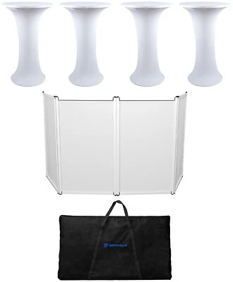 (4) Mesas Highboy Eliminator Club Scene con marco blanco + bolsa de transporte + fachada DJ Foto 1 de 4