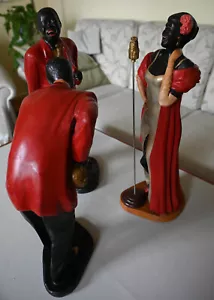Deko Figuren, Jazz Musiker/Sänger 48-58 cm achziger, tolle Farbgebung, retro - Bild 1 von 10
