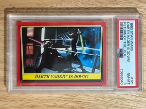 1983 TOPPS STAR WARS RETURN OF THE JEDI CARD 121 DARTH VADER IS DOWN! PSA 8 NM-M