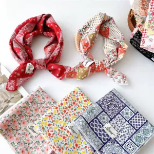70*70cm Cotton Linen Square Scarf DIY Floral Paisley Handkerchief Neckerchief ~ - Picture 1 of 36
