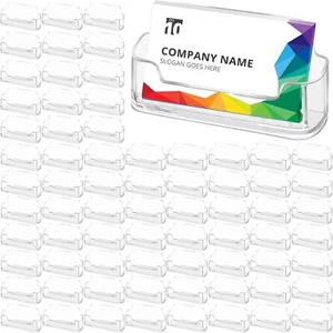 100-Pack Acrylic Business Card Display Stand Holds 30-50 Cards - Clear & Elegant - Picture 1 of 9
