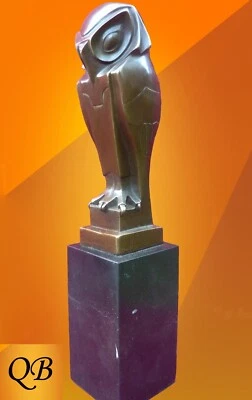 ART DECO BRONZE STATUE 1920'S WISE OWL FIGURINE SCULPTURE CUBIST BIRD FIGURE - Image 1 of 4