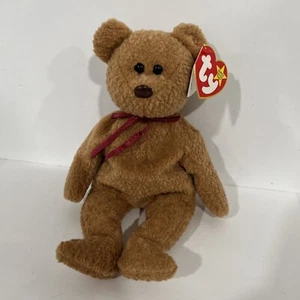Rare Retired Ty Beanie Baby Curly The Bear 1993 1996 Tag With Numerous Errors - Picture 1 of 7
