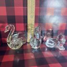Lot of 3 Clear Glass Figurines Paperweights Unbranded