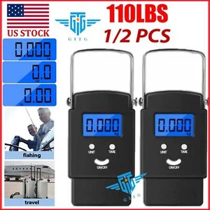 Portable Fish Scale Travel LCD Digital Hanging Luggage Electronic 110lb / 50kg - Picture 1 of 26