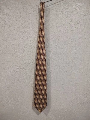 Corbata Kerusso marrón manos de oración dichos religiosos 100 % seda hecha y comprada en Corea Foto 1 de 4