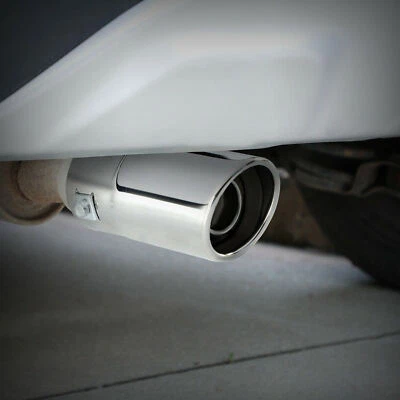 Car Rear Exhaust Pipe Tail Muffler Tip Round Silver Stainless Steel Accessories - Image 1 of 4