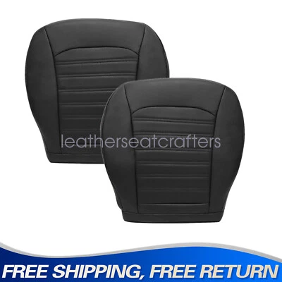 Replacement For 2013-2017 Ford Fusion Front Bottom PERF Leather Seat Cover Black - Image 1 of 4