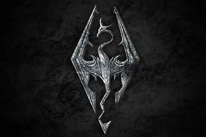 Skyrim Logo - LEINWAND ODER DRUCK WANDKUNST - Bild 1 von 1
