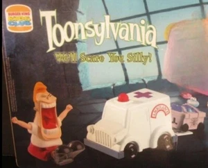 Toonsylvania Burger King Spielzeug schreiendes Kreischen Melissa, Gurney Getaway Krankenwagen - Bild 1 von 9