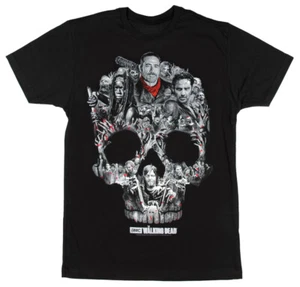 AMC's The Walking Dead Standard Black Adult T-Shirt Skull - Picture 1 of 1