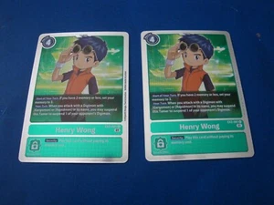 Digimon Henry Wong EX2-061 R x 2 Foil NM/M Digital Hazard - Picture 1 of 2