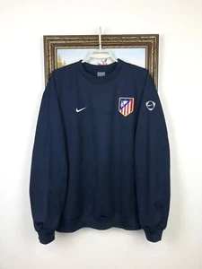 Vintage Nike Atletico Madrid Football Sweatshirt Soccer Track Top Mens Size L - Picture 1 of 15