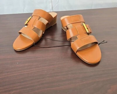 Sz 6 Ladies Sandals, Brown Aerosoles, 1 1/4" Wedge, Adjustable Strap New - Image 1 of 4