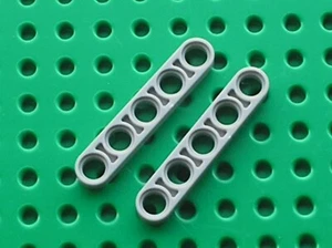 2 x LEGO Light Gray Technic Liftarm Thin 1x5 Ref 32017 Set 9493 75059 75080  - Picture 1 of 1