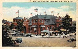Edificio educativo Feria Estatal de Missouri Sedalia Missouri postal de la década de 1920 - Imagen 1 de 2