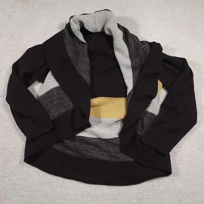 Cárdigan suéter Charter Club frente abierto para mujer 1X bloque de color tejido brillante Foto 1 de 4