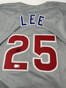 Derrek Lee Hand Signed Autographed Chicago Cubs Road Jersey Beckett BAS - Picture 1 of 5