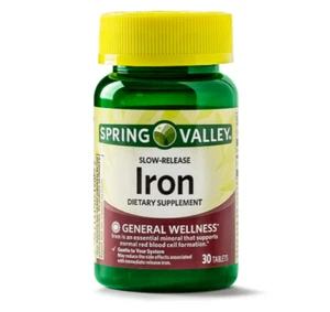 Spring Valley Iron Slow-Release Tablets, 45 mg, 30 Ct free shipping - Picture 1 of 5