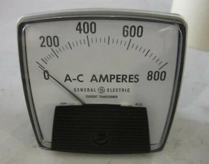 General Electric 0-800 A-C Amperes Analog Panel Meter, Model 50-162141LSSN, New - Picture 1 of 5