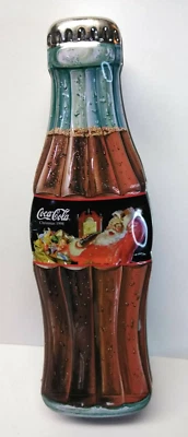 Vintage 1998 13" Coca-Cola COKE Hinged Aluminum Container Christmas Collectable - Image 1 of 4