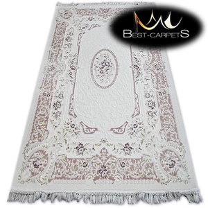 SOFT ACRYLIC RUGS "MIRADA" purple Flowers Thick And Densely Woven - Picture 1 of 6