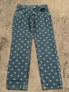 Old Navy Jeans Girls 16 High Rise Slouchy Straight All Over Print Light Wash - Picture 1 of 7