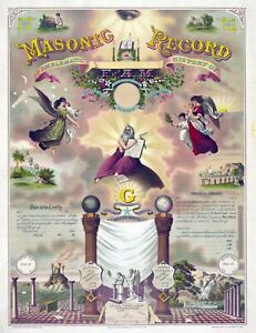 9444.Decoration Poster.Room interior design wall art.Antique Masonic Record