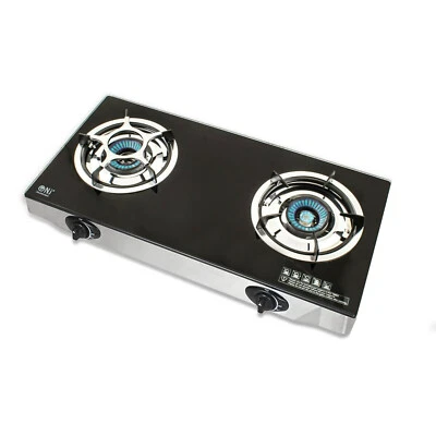 Portable Gas Stove 2 Burner Cooktop Indoor Caravan LPG Double Cooker FFD NGB-S2 - Image 1 of 4