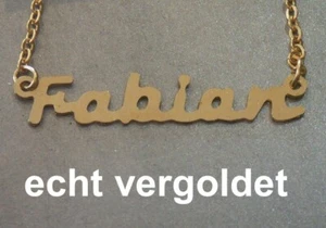 Classy Necklace Fabian Chain Real Gold Plated Name Necklace New - Picture 1 of 1