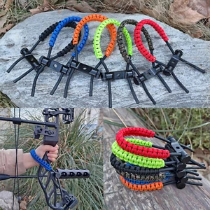 Eslinga de muñeca de tiro con arco compuesto arco cuerda trenzada estante de metal caza tiro al blanco - Imagen 1 de 25