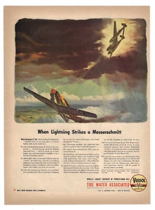 Veedol Print Ad Vintage Motor Oil Advertising WWII Era US Army P38 Airplane 1943 - Picture 1 of 1