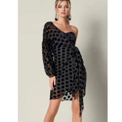 Nuevo Vestido Venus Terciopelo Negro Lunares Talla 6 Foto 1 de 4