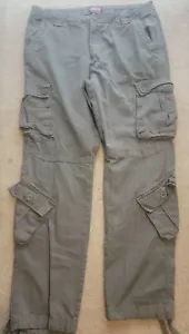 Matchstick green Multi Pocket Cargo Pants Size 38 Drawstring EUC - Picture 1 of 16