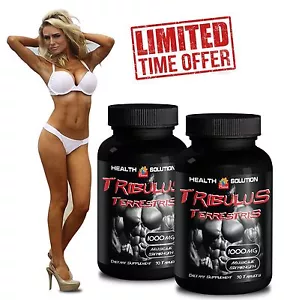 Potenciador masculino Tribulus Terrestris 1000 mg 40 % saponinas esteroides (2 botellas, 180 quilates) - Imagen 1 de 2