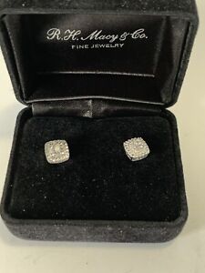 Real Diamond Earrings Sterling Silver Retail $200