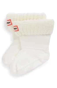 Hunter L59408 White Half Cardigan Boot Sock Kid's Size XL - Picture 1 of 1