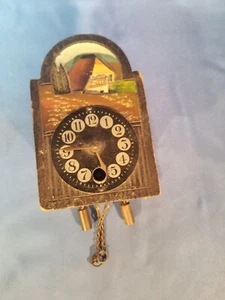 Antique German Miniature Decorative Wall Clock Doll House - Picture 1 of 5