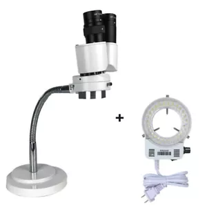 RX-6D Dental Lab 8X Microscopio stereo binoculare tubo regolabile + luce anello LED - Foto 1 di 15