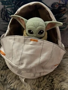 RARE Disney store Mandalorian Grogu in Hoovering pram pod soft toy plush Yoda  - Picture 1 of 10