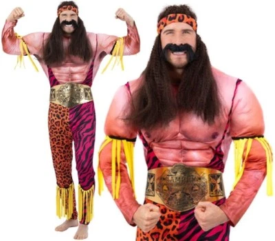 Disfraz de Luchador de Lujo para Hombres Años 80 90 Disfraz Años 80 Ultimate Outfit Smiffys Foto 1 de 4