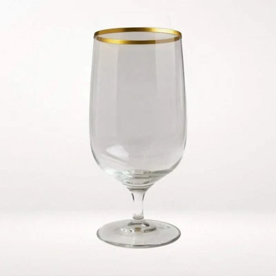 Lenox Laurent Gafas de Cristal Soplado a Mano Borde Dorado | Juego de 4 | Excelente Estado Foto 1 de 4