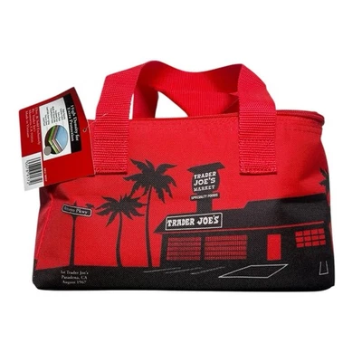 Trader Joe's мини изолированный кулер ланч-бокс Arroyo Pkwy Пасадена, Калифорния красный новый с Ярлыками - Изображение 1 из 4