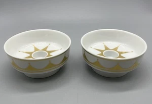 Lorenz Hutschen Reuther Germany Pair 2 Candle holders White Gold Starburst RARE - Picture 1 of 14