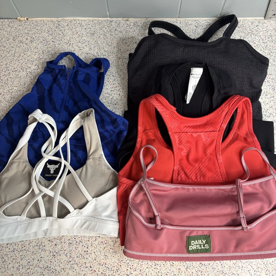 Lote de 6 piezas Lululemon UA Daily Drills XS paquete pequeño sujetadores camiseta deportiva extra Foto 1 de 4